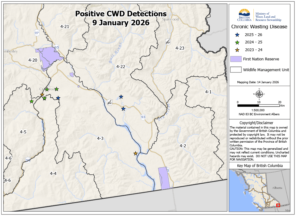 Positive CWD Detections January 9 2026